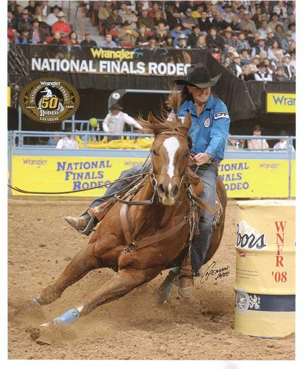 Lisa Lockhart riding Chisom at the NFR